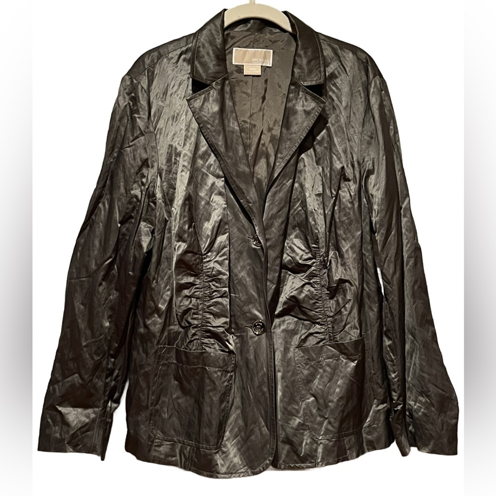 NWT MICHAEL Michael Kors Gun Metal Blazer Size 16W – Women’s Plus Size